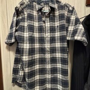 Ralph Lauren Navy and White Plaid Shirt